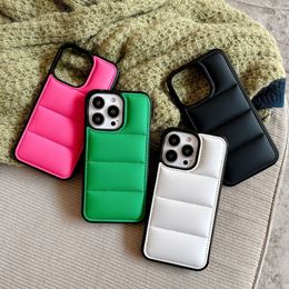 Fashion Custom Soft Touch Puffer Down Jacket Phone Case Cover for iPhone 15Pro Max 14 13 12 11 Pro Max X XR XS