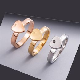 3 Colours Women Heart Finger Rings with Stamp Cute Letter Ring Fashion Jewellery Accessories Gift for Love Girlfriend1995