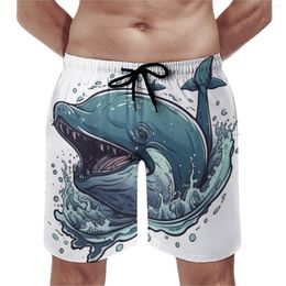 Men's Shorts Whale Board Summer Cartoon Nature Style Classic Short Pants Men Sportswear Quick Dry Design Swim Trunks