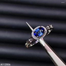 Anéis de cluster Kjjeaxcmy boutique jóias 925 prata esterlina incrustada natural safira anel na moda senhoras requintado suporte teste
