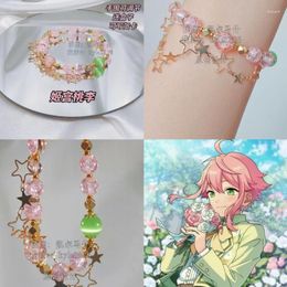 Link Bracelets Ensemble Stars Bracelet For Women Cosplay Tori Himemiya Pink Green Beaded Pendant Fashion Accesorios Jewellery