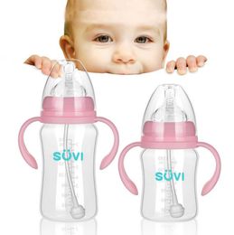 Baby Newborn Nursing Nipple Bottle PP Silicone Pacifier Milk Water Feeding 180ML 240ML 300ML