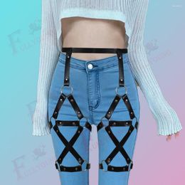 Belts Fullyoung Vintage Sexy Women Adjustable Leather Punk Body Leg Bondage Cage Sculpting Harness Waistband Straps Belt