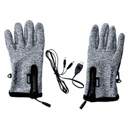 Ski Gloves 1 Pair USB Electric Heating Fishing Warm Gloves Rechargeable Bare Finger Touch Hand Warmer for Outdoors Ski Motorcycle Riding 230922