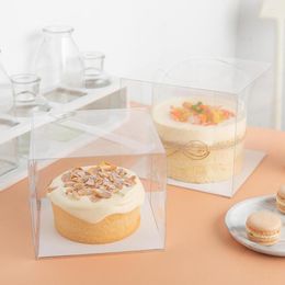 Gift Wrap 10pcs Transparent Cake Packing Box Tin Plastic Bake Case Dessert Baking Party Bolsas De Papel Al Por Mayor