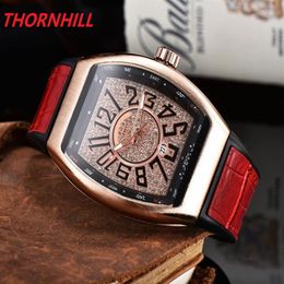 Mens Diamonds Dial Designer Watches Leather Strap Quartz Calendar Cool Wristwatches Fashion Business Luxury Men Watch Whole222N