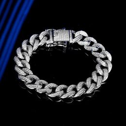 925 silver diamond Cuban bracelet fashion hip hop American men's lovers Fried Dough Twists chain Jewellery