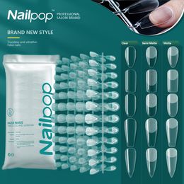 False Nails NAILPOP 120pcs False Nails Acrylic Press on Nails Coffin Artificial Nails Clear Fake Nail Tips for Extension Manicure Tool 230922