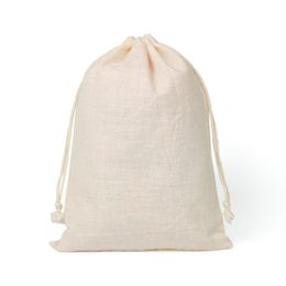 Cotton Drawstring Bags Natural Cotton Bags with Drawstring Produce Bags Bulk Gift Bag Jewelry Pouch Multi size optional214D