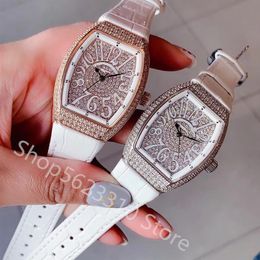Famous Brand Fashion wine Barrel watches CZ Quartz Wrist Watch stainless steel waterproof Clock women Genuine leather Dial watch278U