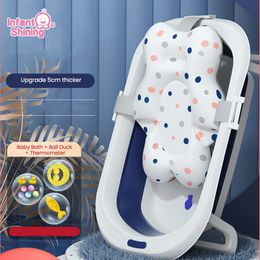 Bathing Tubs Seats Infant Shining Folding Bath Tub Baby Bath 0-6 Years Large Size born Baby Products Bath Seat Bathtub for Kids Baby Shower Bath 230923