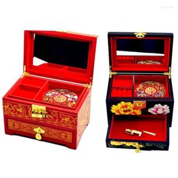 Jewellery Pouches 21cm Box Pingyao Push Light Lacquer DIY Toys Commemorative Coin Storage Retro Wooden Wedding Birthday Gift