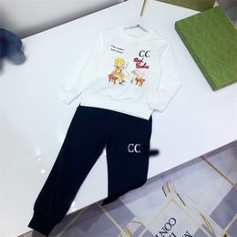 Brand Designer Children Set Spring Autumn Unisex Sweater Pants Black Versatile Casual Sport Outdoor Childrens Suit Clothing Sets