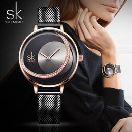 SK Fashion Luxury Brand Women Quartz Watch Creative Thin Ladies Wrist Watch For Montre Femme 2021 Female Clock relogio feminino288s