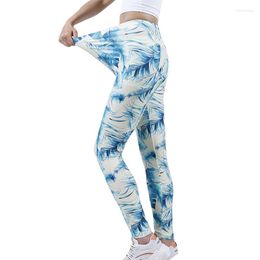 Women's Leggings VIIANLES Green Leaves Printing Women Push Up Sexy Silm Legins High Waist Stretch Pants Gym Fitness Jeggings