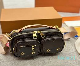 Unisex Multi Crossbodys Bag Highquality Leather Multis Pocket Mini Shoulder Bag Practical Designer Fashion Casual Wallet