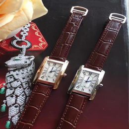 Luxury Watch Man Woman fashion silver case white dial watch Quartz movement dress watches leather strap 08-2262T