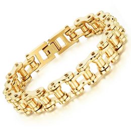 gold bracelet Jewellery men titanium steel bangle bracelet rock personality locomotive chain bicycle bracelet for gift2514