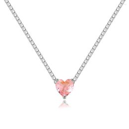 Pendant Necklaces Luxury Fashion Zircon Necklace Heart Tennis Cubic Gold Plated For Girls Sweet Gift Jewelry