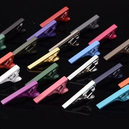 Neck tie Clips solid 4CM men's clip 21 Colours Necktie Clip For Business man Necktie father tie Clip Christmas gift337K