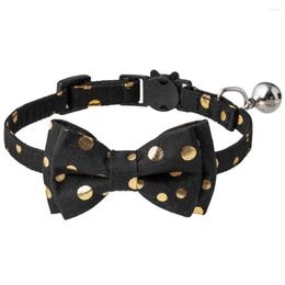 Cat Collars Puppy Pet Leopard Dot Collar For Small Medium Dogs Cats Adjustable With Bell Portable Supplies Accessories