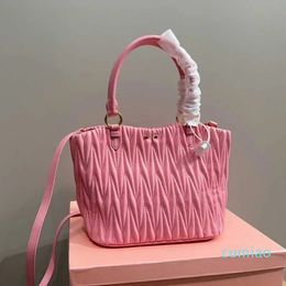 pink tote bag miumu designer bag leather luxury crossbody bags womens purse Fashion Shopping Totes Shoulder Lady evening party bag