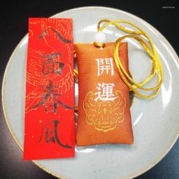 Jewellery Pouches Chinese Mysterious Gain Good Luck Blessing Bag Feng Shui Pandant With Buddhist Scriptures & Sachet Multi-Crystal Inside