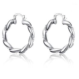 Charm Dress Up Girl Silver Jewellery Hoop Earring European Style Creative ed Rope Round For Women Exquisite Git Present1205s