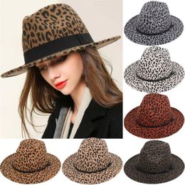 Fashion Men Women Wool Blend Hard Felt Panama Hat Fedora Trilby Hats Caps Wide Brim269V