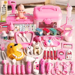 Tools Workshop Children Simulation Doctor Toy Set Tool Pretend Play Box Trolley Girl Playing House Nurse Injection Stethoscope Kid 230922