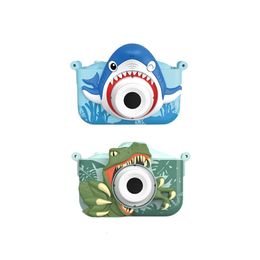 Toy Cameras Funny Cartoon Dinosaur Shark Shape Kids Digital Camera Mini HD Children For Girls Boys Birthday Christmas Gift 230922