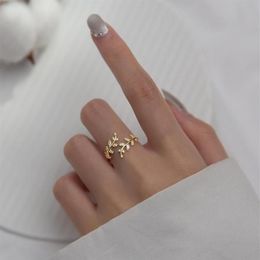 Cluster Rings 100 Authentic REAL925 Sterling Silver Fine Jewelry Mini CZ Set Olive Branch Of Leaf Shoot Ring Long4303047263g