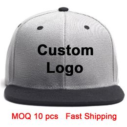 custom cap 3D embroidery logo flat brim tennis hip hop tour full close fitted trucker baseball sport custom Customised snapback ha289m