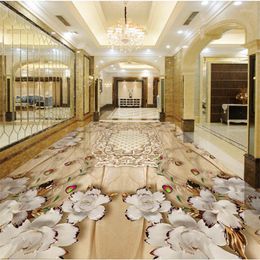 Wallpapers Wellyu Custom Nonwovens Frescoes Jewellery Floral European Marble Pattern 3D Floor Tile Living Room Background Painting