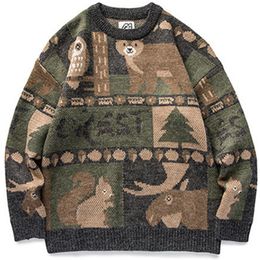 Men's Sweaters Y2k Winter Vintage Sweater Men Japanese Cute Bear Women Knitted Sweater Pullover Hip Hop Harajuku Streetwear Men Clothing Tops 230922