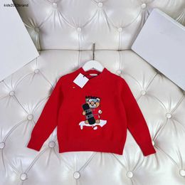 designer sweater for kids Cartoon Ski Pattern Print Knitted pullover for boy girl Size 90-150 CM round neck child Knitwear top Sep20