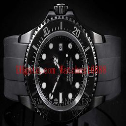 Stainless Steel Sea-Dweller Black PVD Automatic Mechanical Movement Mens Watch Rubber Strap 116660 Men's Watches287L