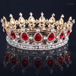 Crown Hair Accessories Baroque Royal Tiara Crown Rhinestone Super Queen Wedding Bridal Gift For Women1274E