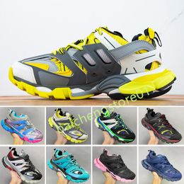 Men Women Casual Sports Shoes fashion Track 3 Sneaker Beige Recycled Mesh Nylon sneakers Top Designer Couples platform runners trainers shoe size 35-45 L4