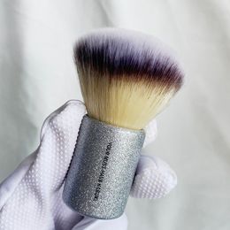 Your Must-Have Kabuki Brush Makeup Brush for Powder Bronzer Blusher, Silver Synthetic Bristles Cosmetic Brush Tools