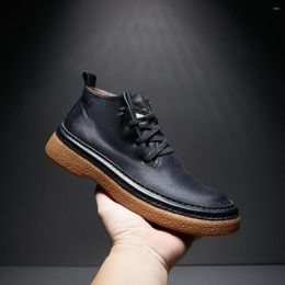 Boots Men Casual Shoes Leather Fashion Comfortable 2023 Autumn Short