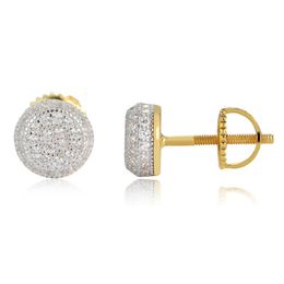 925 Sterling Silver Earrings Mens Hip Hop Jewellery Iced Out Diamond stud Earrings Style Fashion Earings Gold Silver Women Accessori266B