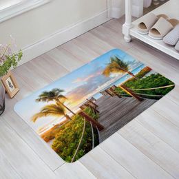 Carpets Sandy Beach Dusk Boardwalk Kitchen Floor Mat Living Room Decor Carpet Home Hallway Entrance Doormat Balcony Door Anti Slip Rug