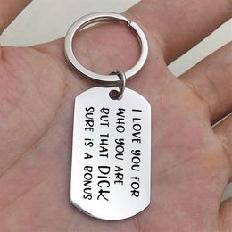 Couples Funny keychain I Love You For Who But That Dick Pussy Sure Is A Bonus Keychains Boyfriend Girlfriend Husband Wife298g