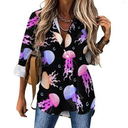 Women's Blouses Joyous Jellies Blouse Animal Print Office Custom Casual Womens Streetwear Shirt Spring Long Sleeve Oversized Clothing