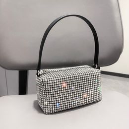 Evening Bags Handle Rhinestones Evening bag silver Crystal Bling Top Handle Bags for Women Purses and Handbags Luxury Designer Women's bag 230923