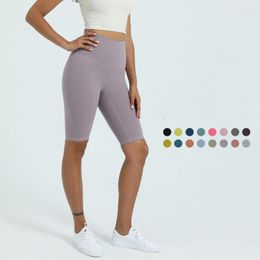 Active Shorts Lu Logo Fitness LogoLu Running Street Summer Women Yoga Cross-Border Feeling High Waist Half Length Skinny W