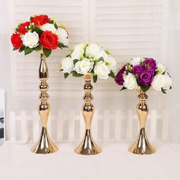 Candle Holders 10 PCS/LOT Gold 50CM/20" Flower Vase Candlestick Wedding Decoration Table Centrepiece Rack Road Lead