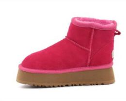 Модные снегопады дизайнерские женские платформы Boot Real Leather Litse Bottom Booties Ковбой зима теплые пинетки