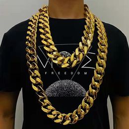 Chains Width 35mm 45mm Personality Large Chain Thick Gold Necklace Men Domineering Hip Hop Goth Halloween Treasure Riche Jewelry G247O